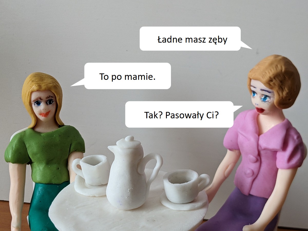 Dowcipy o blondynkach. Rozmowy blondynek. <div>
	Rozmawiają blondynki.</div>
<div>
	- Ładne masz zęby.</div>
<div>
	- To po mamie.</div>
<div>
	- Tak? Pasowały Ci?</div>
<div>
	 </div>